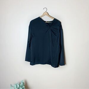 [Club Monaco] Black Silky Classic Career Professional Long Sleeve Top